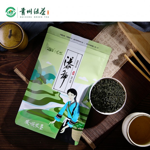 贵州绿茶 安顺瀑布茶办公2021新茶 一级高绿200g袋装图2