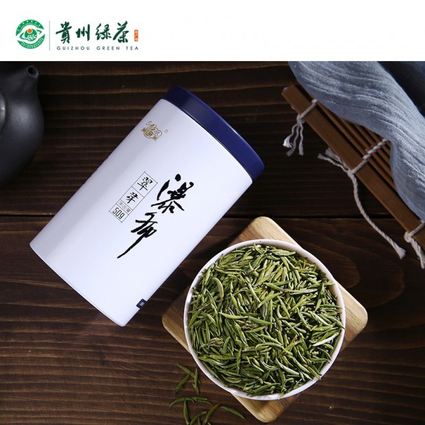 贵州绿茶 安顺瀑布茶 办公茶2021新茶 特级翠芽50g罐装图2