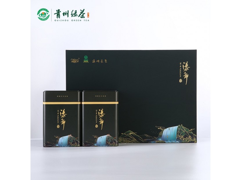 贵州绿茶 安顺瀑布茶2021新茶 特级翠芽200克礼盒装图1