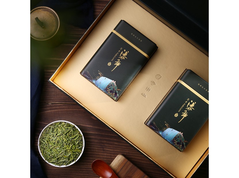 贵州绿茶 安顺瀑布茶2021新茶 特级翠芽200克礼盒装图2