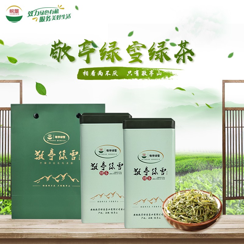 皖垦敬亭绿雪绿茶2021年一级新茶鲜嫩芽叶50g/罐