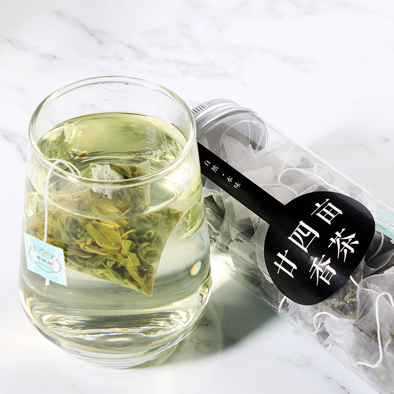茶林场 三角茶包 袋泡茶 廿四亩香茶 黄山绿茶 25包罐装图4